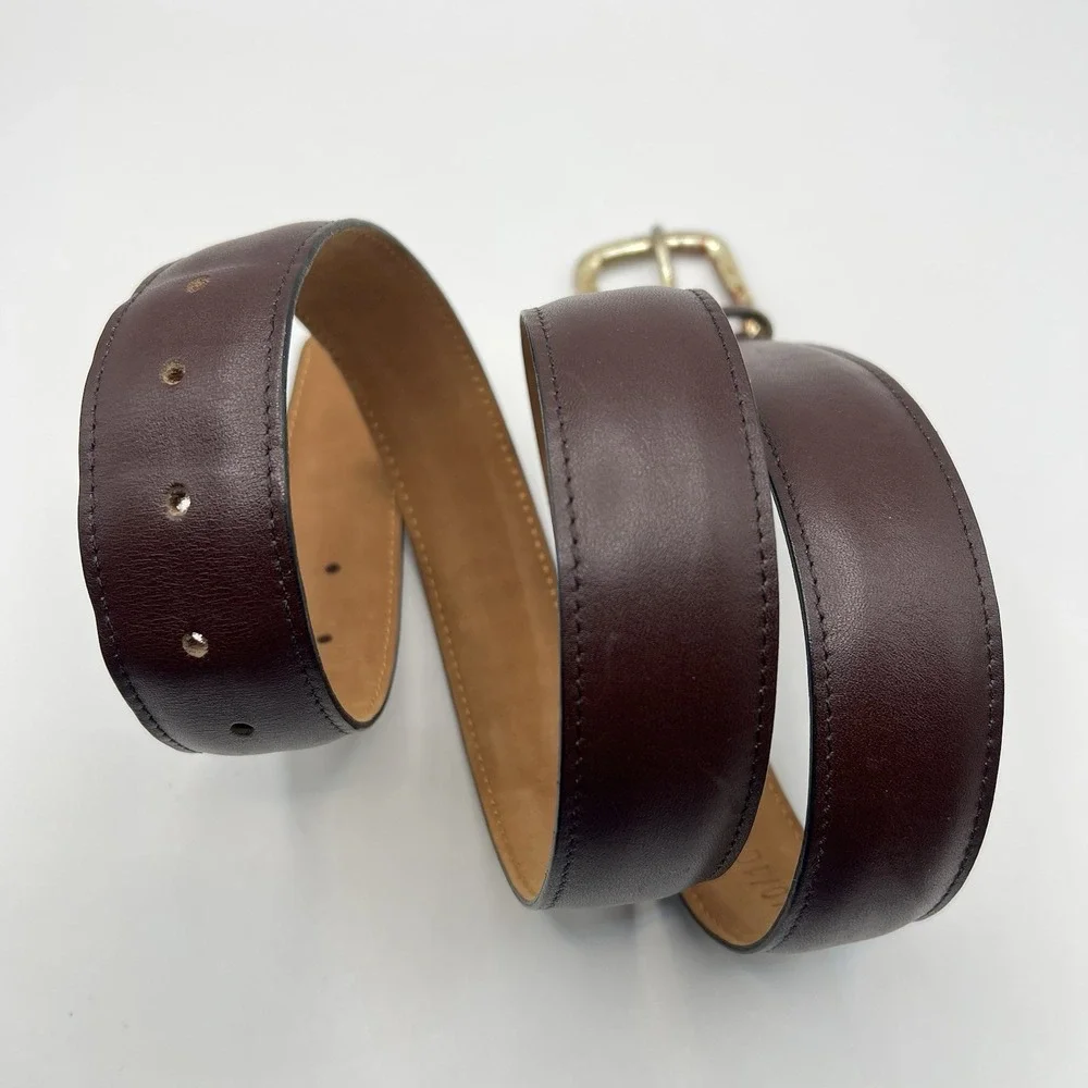Crookhorn Handmade In USA Leather Belt Sz 40 Dark Brown Classic Dress Minimalist